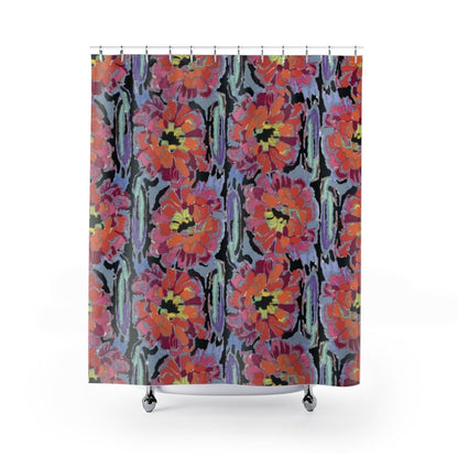Floral Shower Curtain, Colorful Bathroom, Art Shower Curtain, Rainbow Curtain, Floral Bathroom, Art Deco, Pink Shower, Floral Curtain
