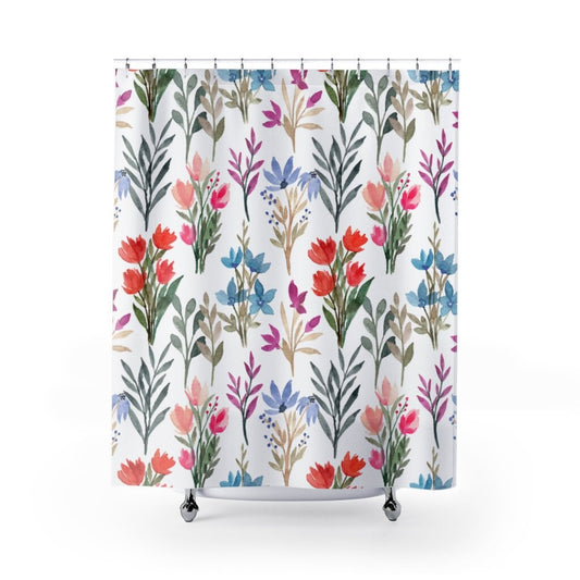 Floral Shower Curtain, Plant Shower Curtain, Floral Decor, Floral Bathroom, Flower Decor, Floral Watercolor, Botanical Decor