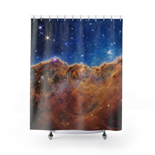 NASA Shower Curtain, Galaxy Shower, Nebula Photo, Blue Shower Curtain, NASA Gift, Space Shower, Space Bathroom, Space Decor, Space Curtain