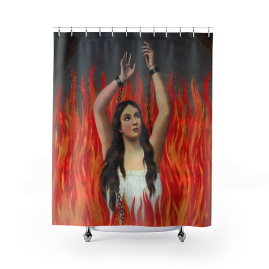 Gothic Shower Curtain, Hell Art, Gothic Painting, Renaissance Art, Fire Decor, Horror Decor, Religious Art, Anima Sola, Purgatory Art
