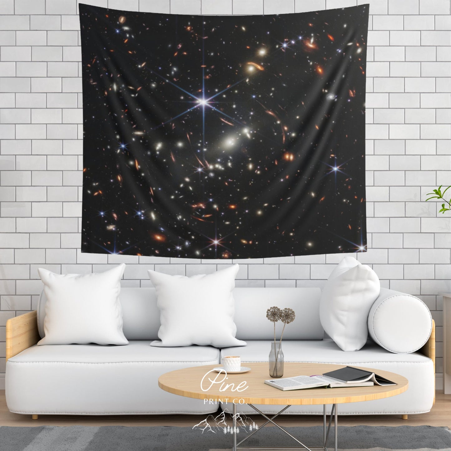 Webb's First Deep Field Space Galaxy Star NASA Photo Astronomy Wall Tapestry