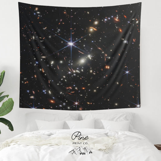 Webb's First Deep Field Space Galaxy Star NASA Photo Astronomy Wall Tapestry