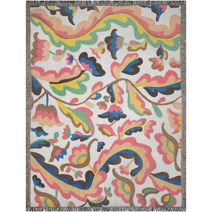 Abstract Art Deco Vintage Pink Woven Blanket