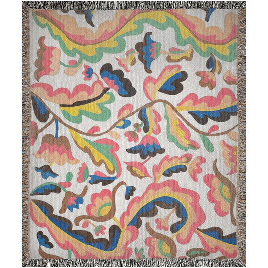 Abstract Art Deco Vintage Pink Woven Blanket