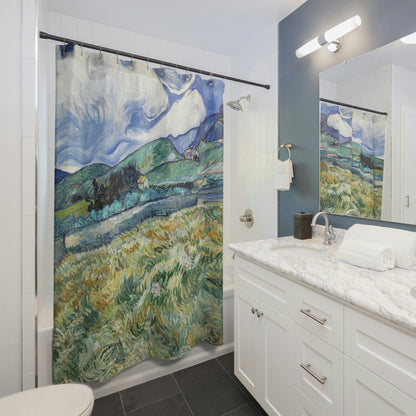 Van Gogh Shower Curtain, Landscape Painting, Van Gough Decor, Fine Art Decor, Nature Shower, Art Shower Curtain, Nature Bathroom