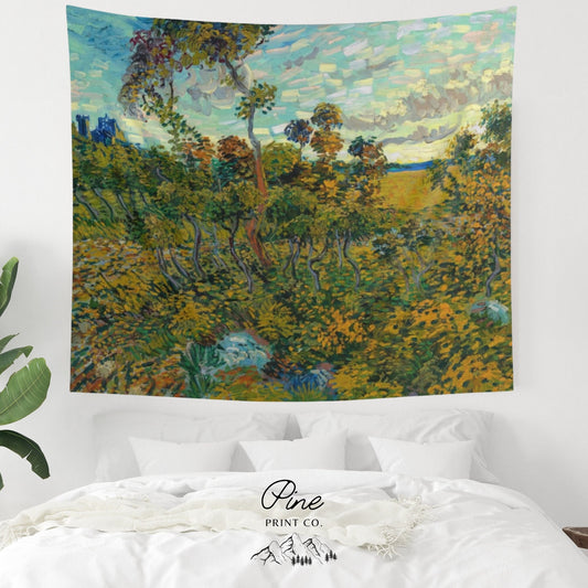 Vincent Van Gogh Landscape Painting Vintage Nature Fine Art Wall Tapestry