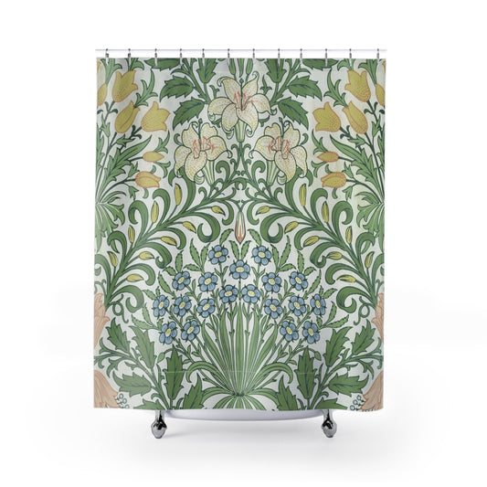 Floral Shower Curtain, Vintage Bathroom, Vintage Flowers, Botanical Decor, Plant Bathroom, Plant Decor, Floral Decor, John Henry Dearle
