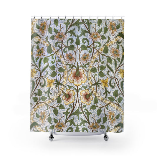 Floral Shower Curtain, Vintage Bathroom, Vintage Flowers, Botanical Decor, Plant Bathroom, Plant Decor, Floral Decor, John Henry Dearle