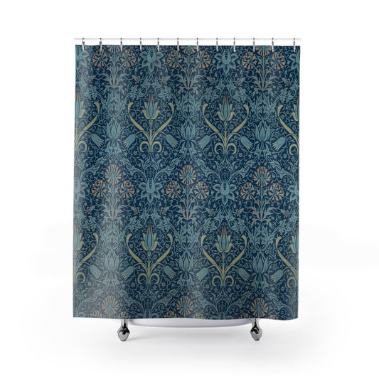 Blue Shower Curtain, Vintage Bathroom, Vintage Blue, Plant Decor, Blue Bathroom, Blue Home Decor, Vintage Botanical, John Henry Dearle