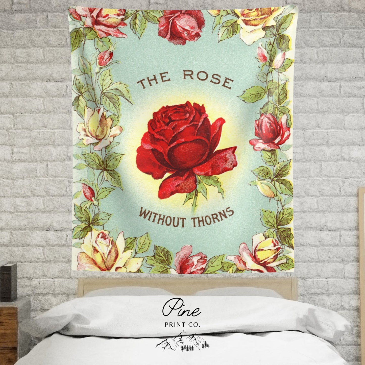 Vintage Rose Wall Tapestry