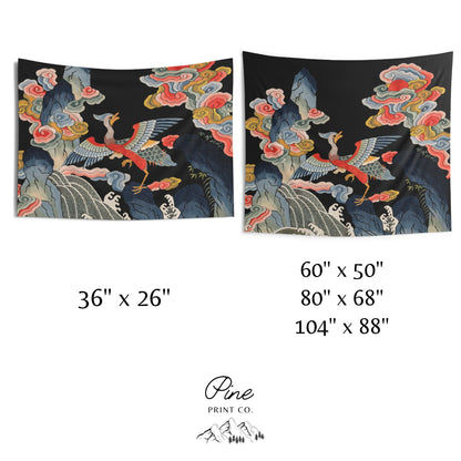 Chinese Crane Wall Tapestry