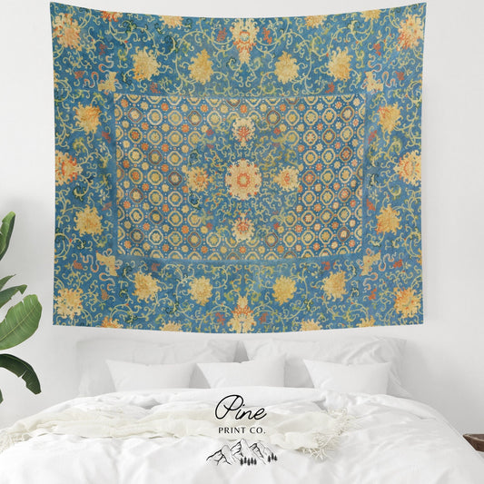 Blue Mandala Wall Tapestry