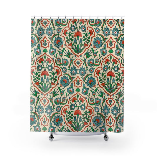 Floral Shower Curtain, Vintage Bathroom, Flower Bathroom, Floral Curtain, Botanical Decor, Floral Decor, Plant Shower Curtain, Boho Decor