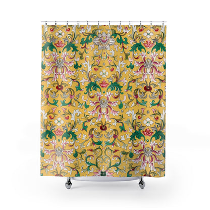 Yellow Shower Curtain, Floral Bathroom, Floral Curtain, Yellow Bathroom, Nature Bathroom, Botanical Decor, Daisy Decor, Flower Home Decor