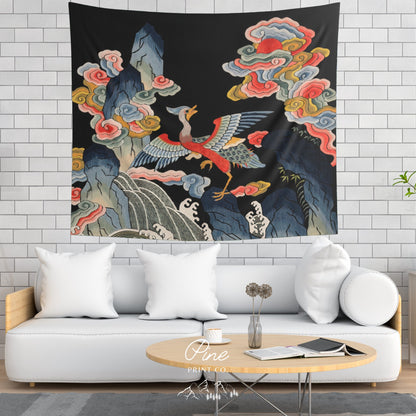 Chinese Crane Wall Tapestry