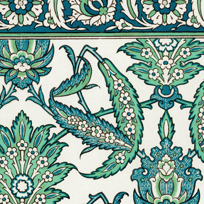 Arabian Shower Curtain, Green Blue Shower Curtain, Teal Bathroom, Green Bathroom, Botanical Decor, Floral Bathroom, Green Nature Pattern