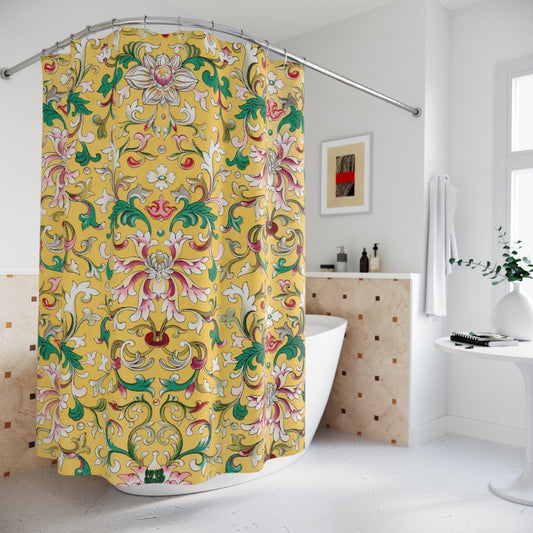 Yellow Shower Curtain, Floral Bathroom, Floral Curtain, Yellow Bathroom, Nature Bathroom, Botanical Decor, Daisy Decor, Flower Home Decor